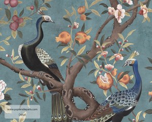 Cineseria XVIII secolo - Blu - Carta da parati